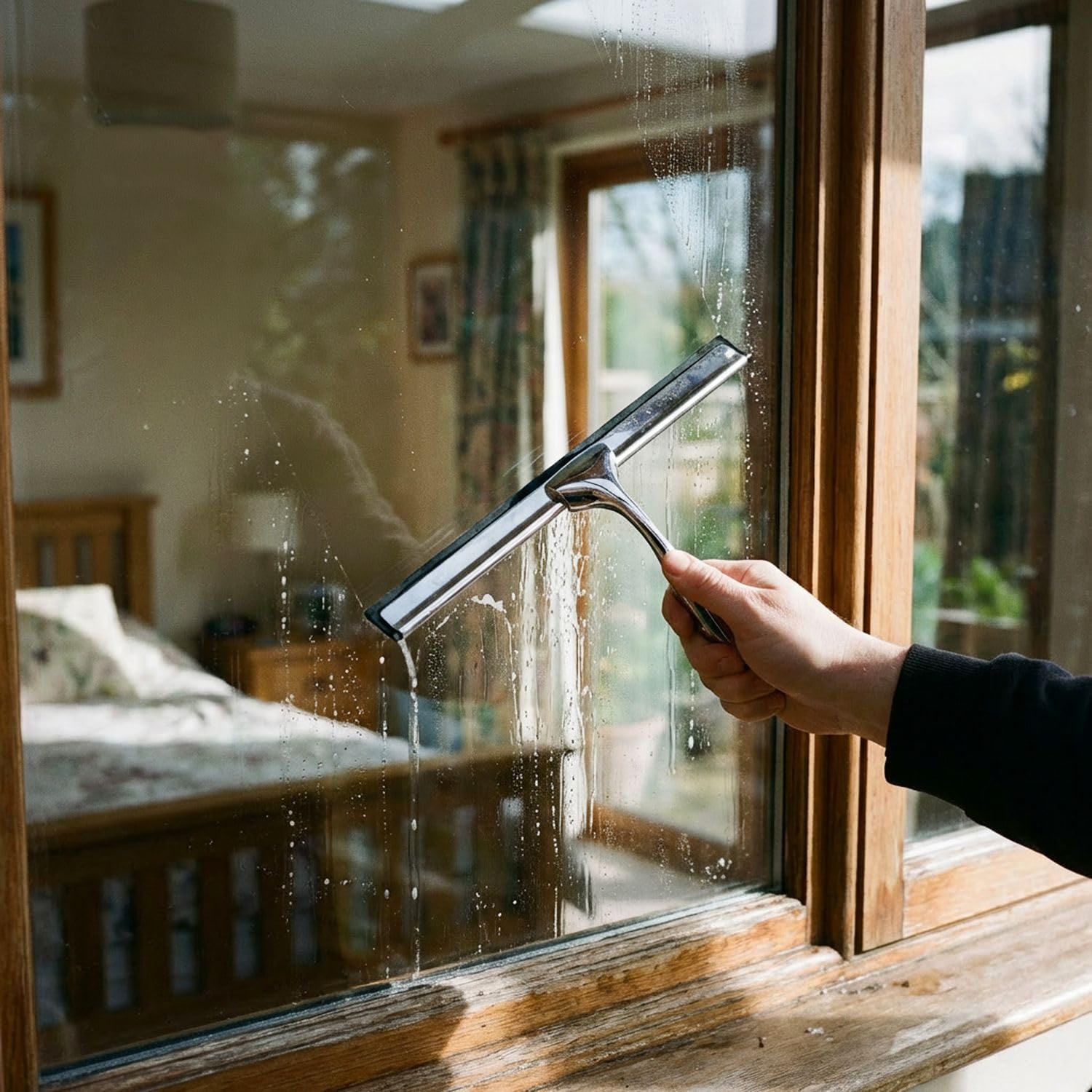 Intirilife Fensterabzieher Silber Edelstahl 25 cm