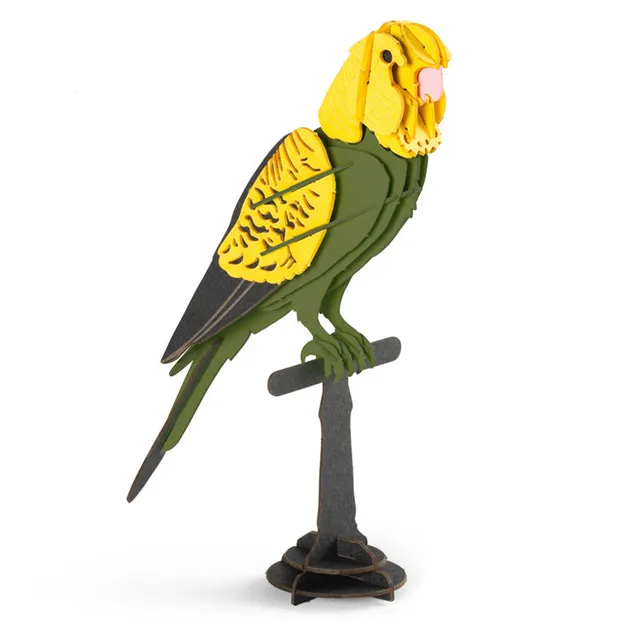 Kikkerland Play Parakeet 3D-Puzzle Sittich Bastelset