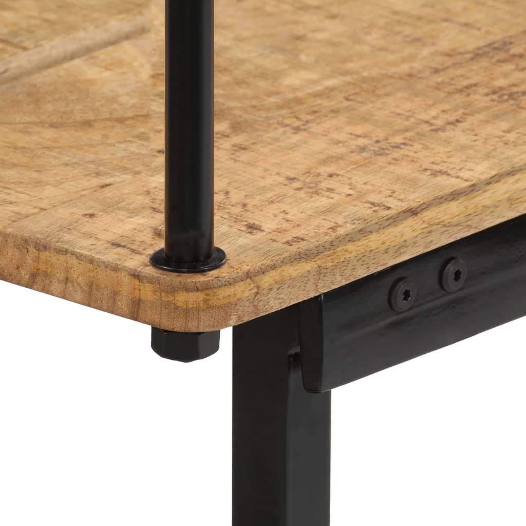 vidaXL Mango Bank 120x40cm Holzbank Massivholz Eisenbeine