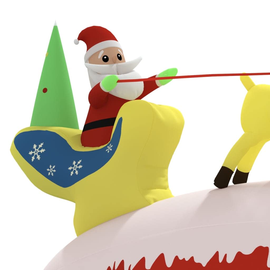 vidaXL Weihnachtsmann mit Rentier LED aufblasbar 145cm