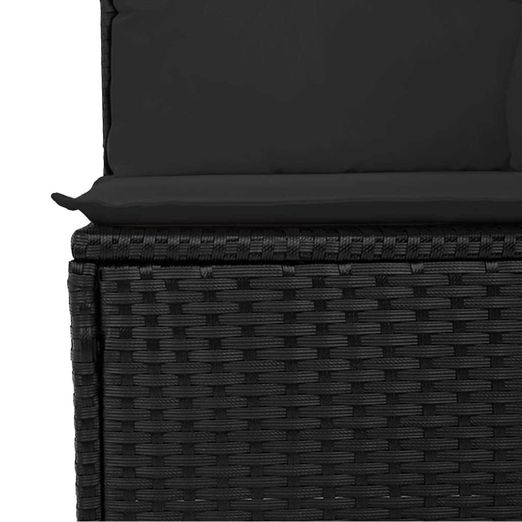 vidaXL Heim & Garten Gartensofa-Set Schwarz 80 cm Tisch
