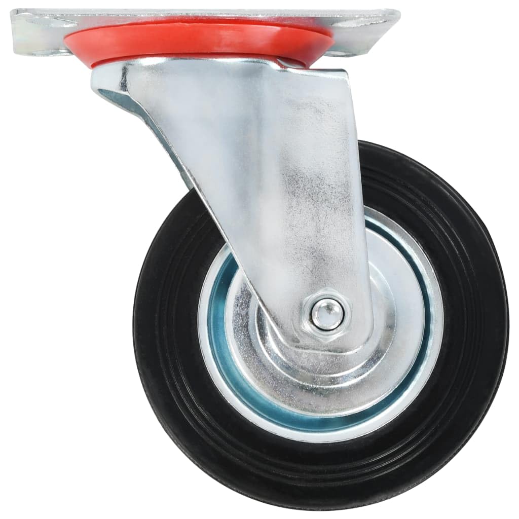 vidaXL Lenkrollen 100 mm Möbelrollen 4 Stk. Gummi Eisen