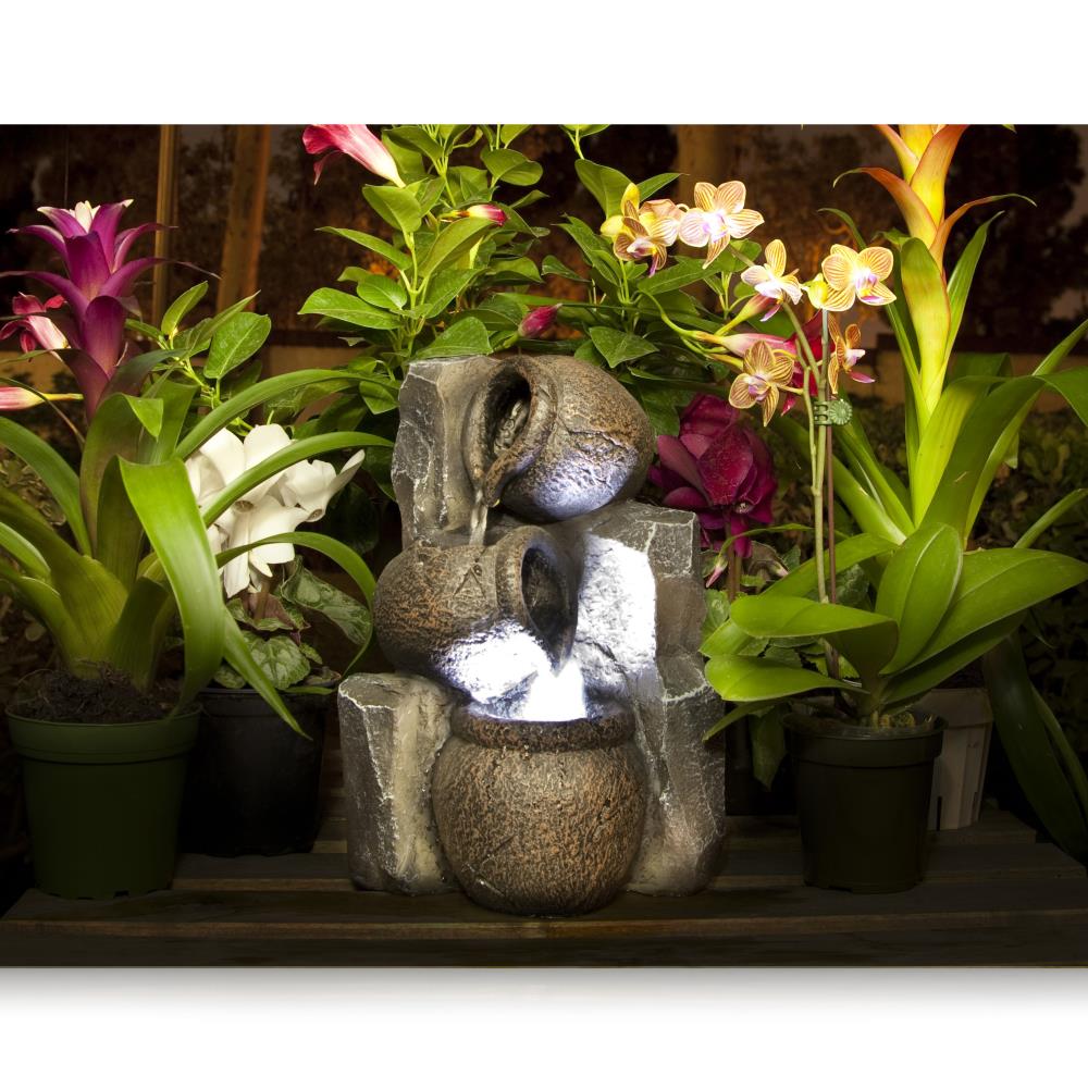 Serenelife Tischbrunnen 27 cm mit Pumpe für innen-außen