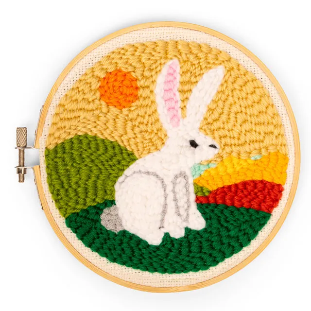 Kikkerland Crafters Hare Punch Needle Stickset Hase Anfänger