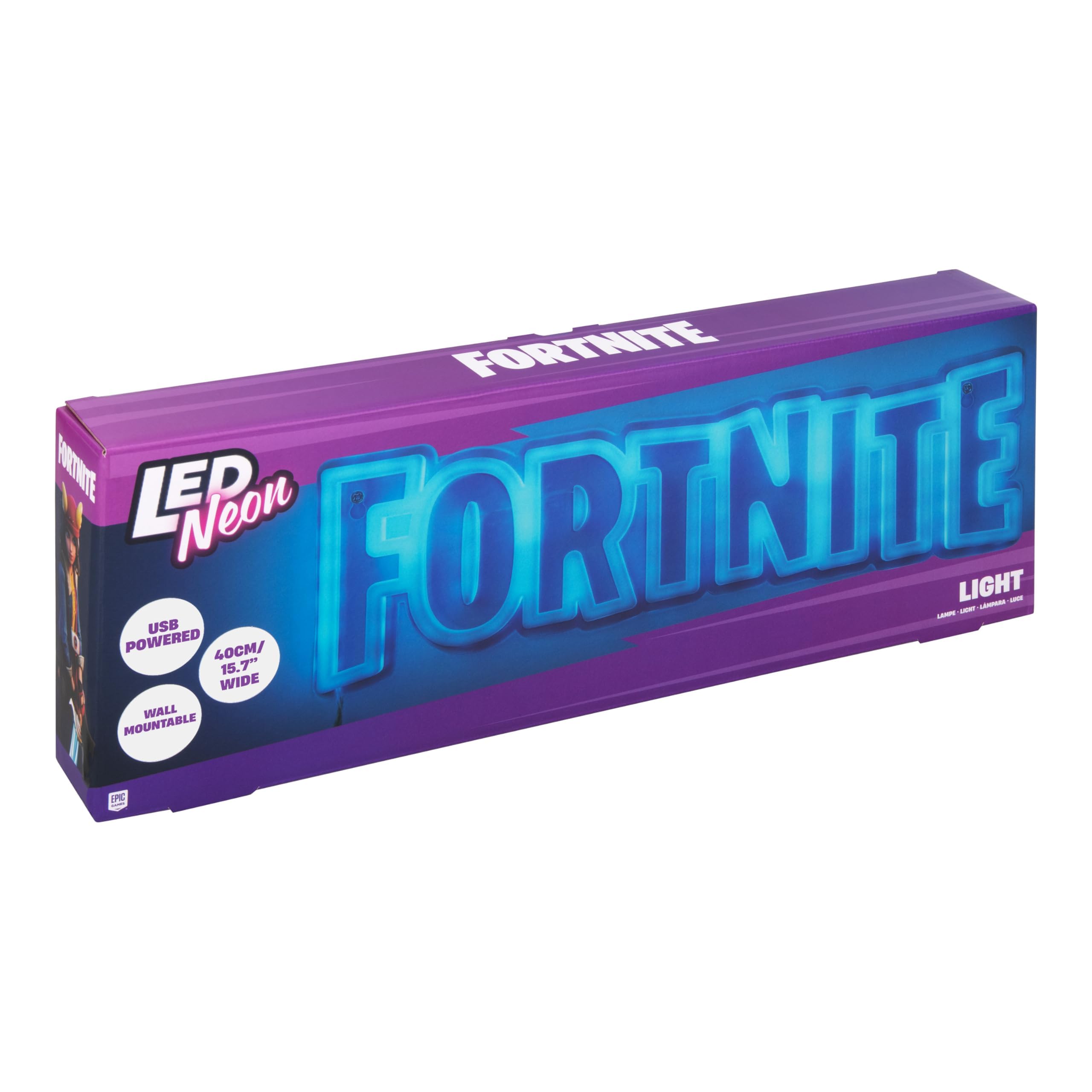 Paladone Fortnite Logo Neon Lampe 40 cm blau USB