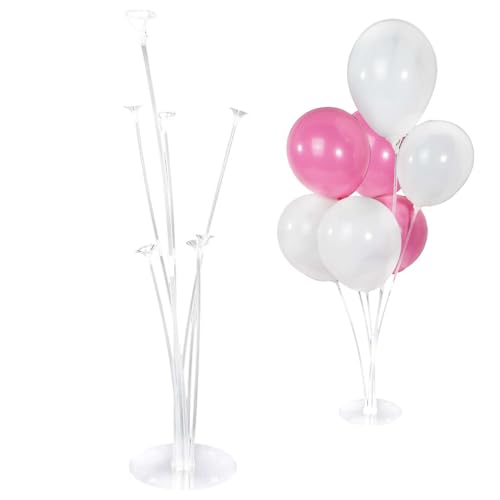 Intirilife Ballonständer Transparent 7 Ballons 70 cm Deko