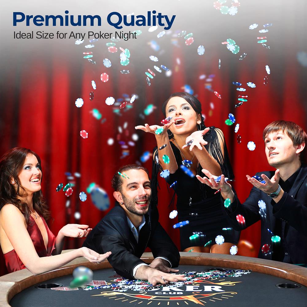 Serenelife Game Tables SLPR750 Pokertisch Braun 8 Spieler klappbar