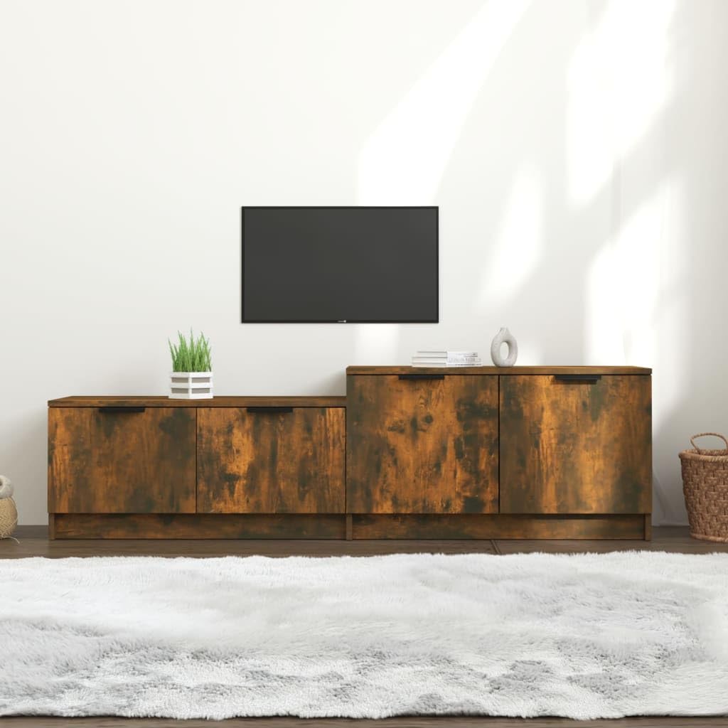 vidaXL TV Schrank Räuchereiche 158,5x36x45cm Holzwerkstoff 4-Türen