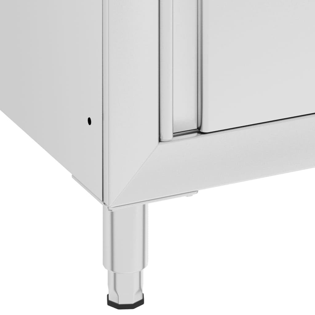 vidaXL Gastro Arbeitstisch Schrank Edelstahl 60x60x96cm