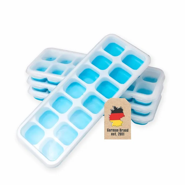 Intirilife Küche Eiswürfelform Silikon blau 4er Set 14 Fächer