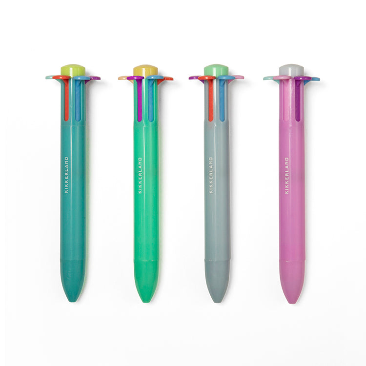 Kikkerland Rainbow Flower Pen Blumen Kugelschreiber 6-farbig