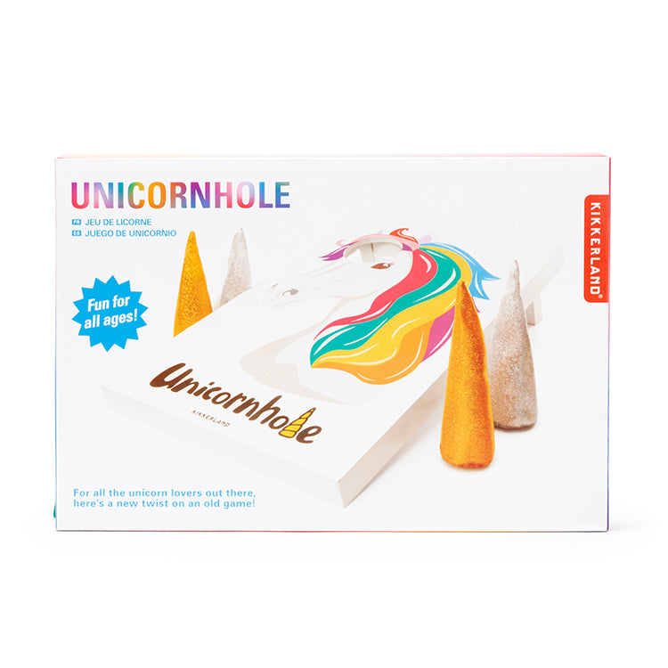 Kikkerland Home Unicornhole Wurfspiel Holz Einhorn Geschenk