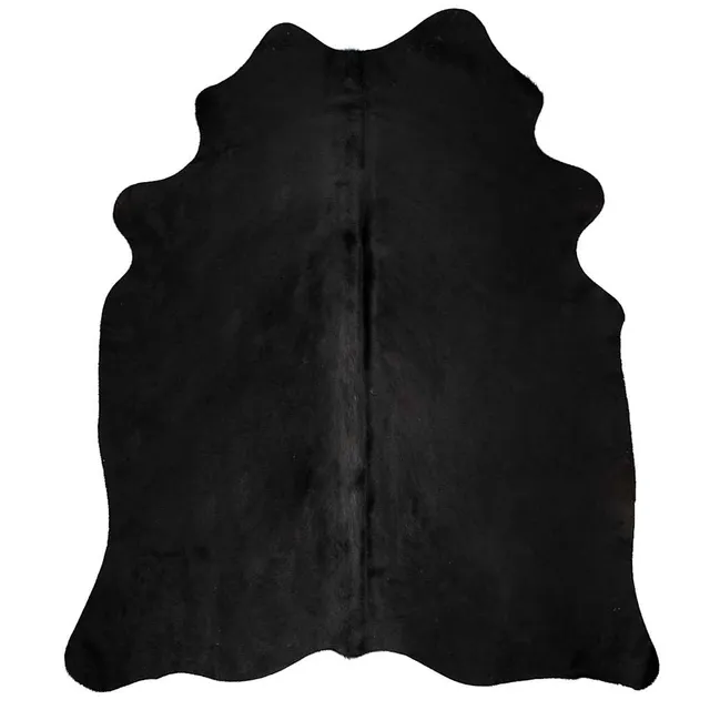 vidaXL Teppich Rindsleder Schwarz 180x220 cm Kuhfell