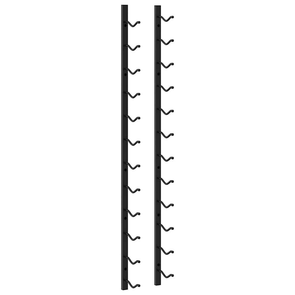vidaXL Weinregal 12 Flaschen Wand schwarz Eisen