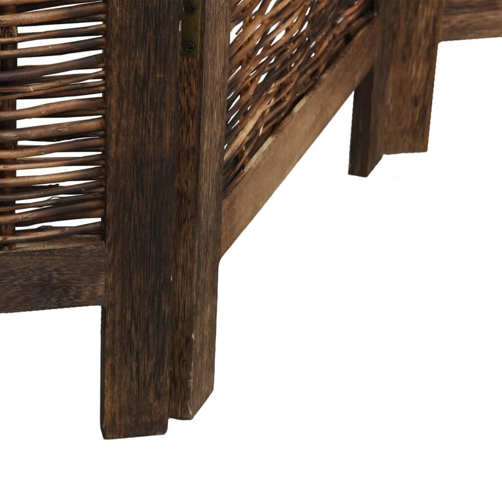 vidaXL Möbel 6-TLG Raumteiler Dunkelbraun Paulownia Holz