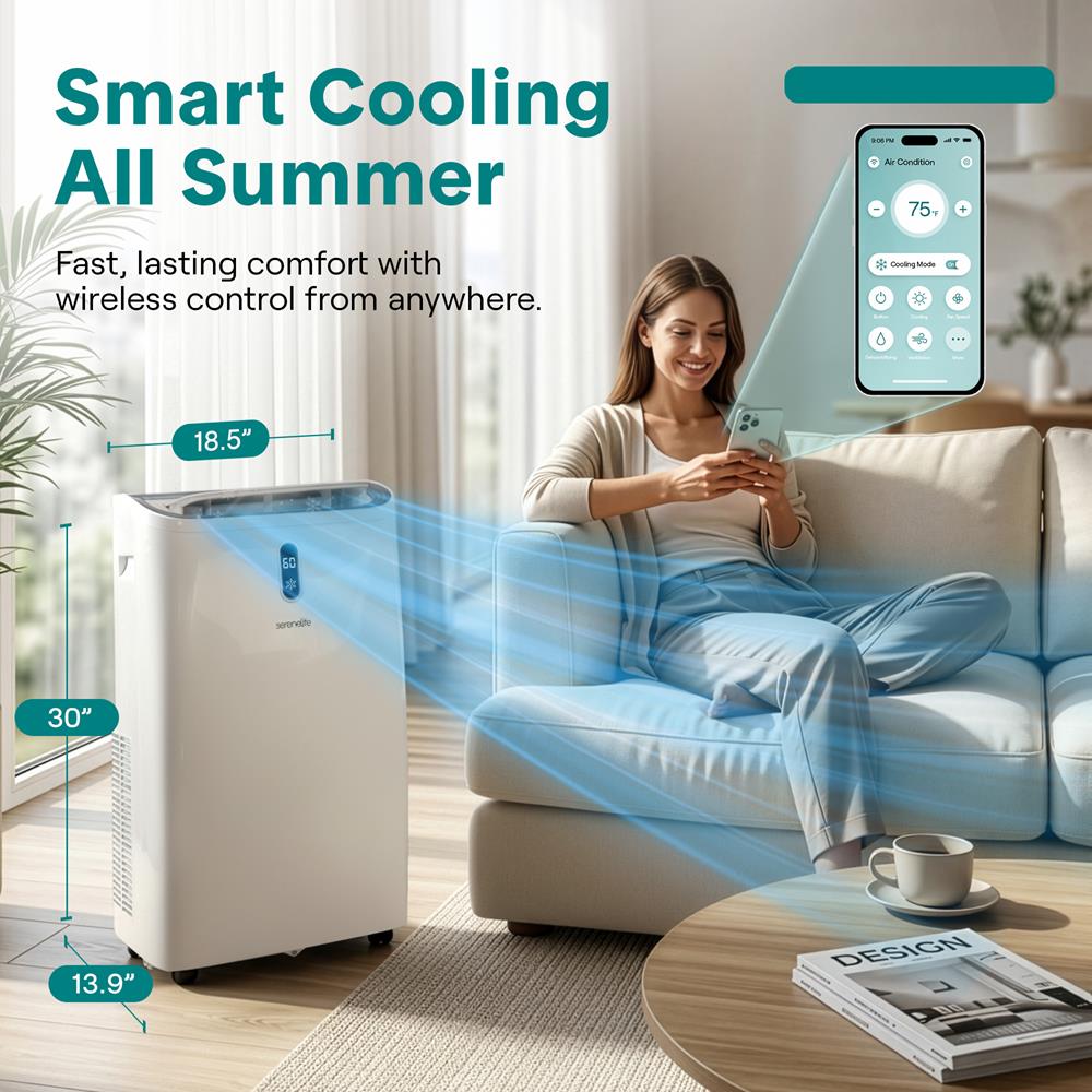 Serenelife Portable AC Klimagerät 14000 BTU weiß Entfeuchter