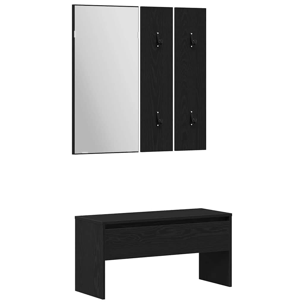 vidaXL Heim & Garten Flurmöbel-Set 5-tlg Schwarz Eiche 80cm
