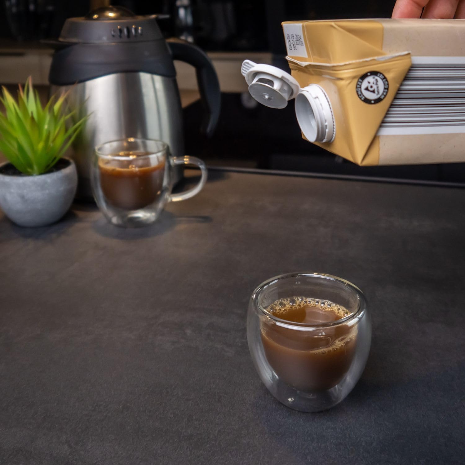 Intirilife Espressogläser doppelwandig 4x 80 ml Borosilikat