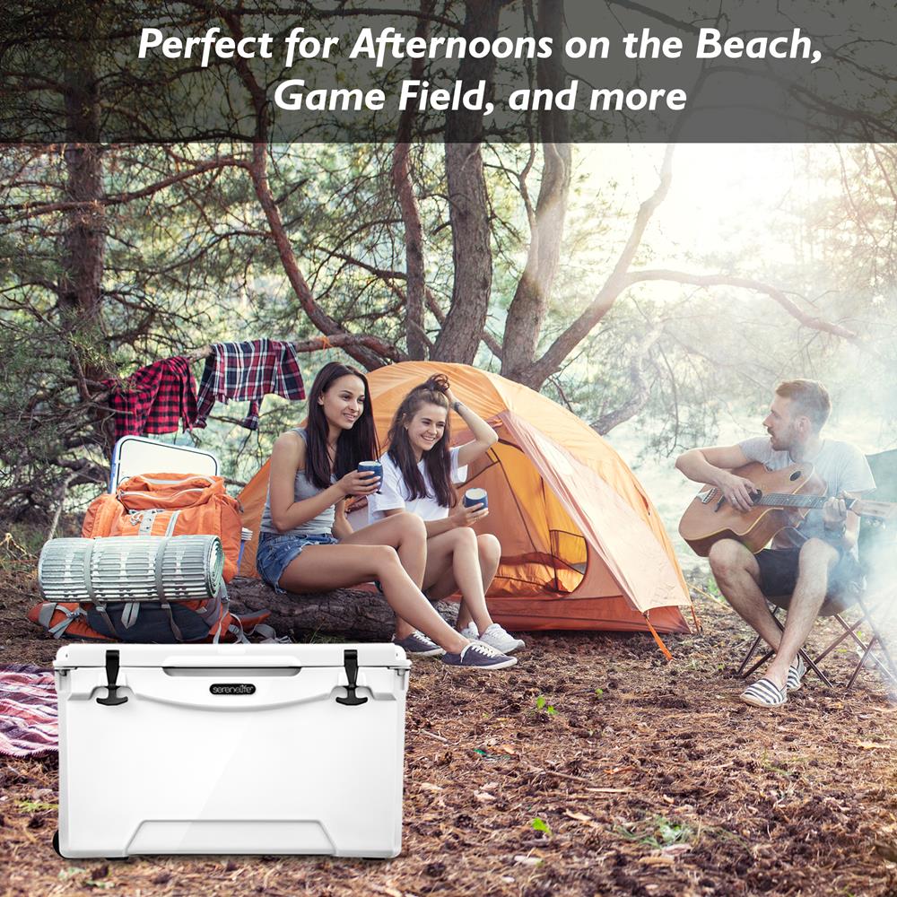Serenelife Camping Kühlbox 47L weiß 5 Tage Eis 63 Dosen