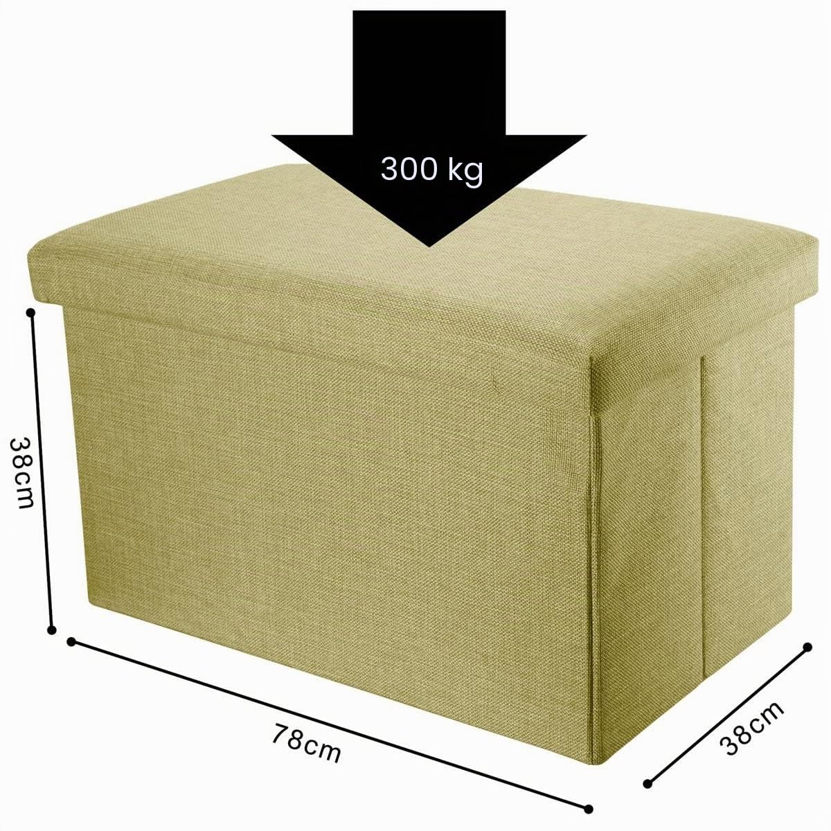 Intirilife Sitzbank Frühlings Grün 78x38x38 faltbar Stauraum