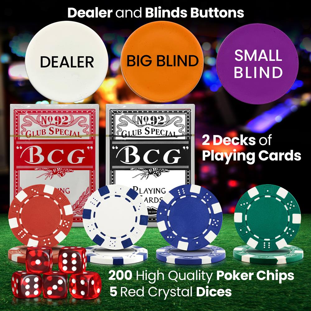 Serenelife Game Tables Pokerkoffer 200 Chips Alu