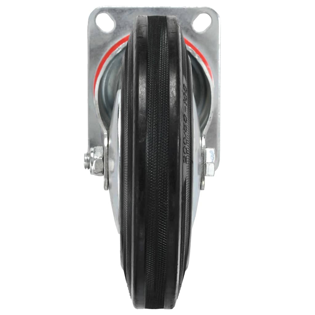 vidaXL Lenkrollen 200 mm Möbelrollen 4 Stk. Gummi Eisen