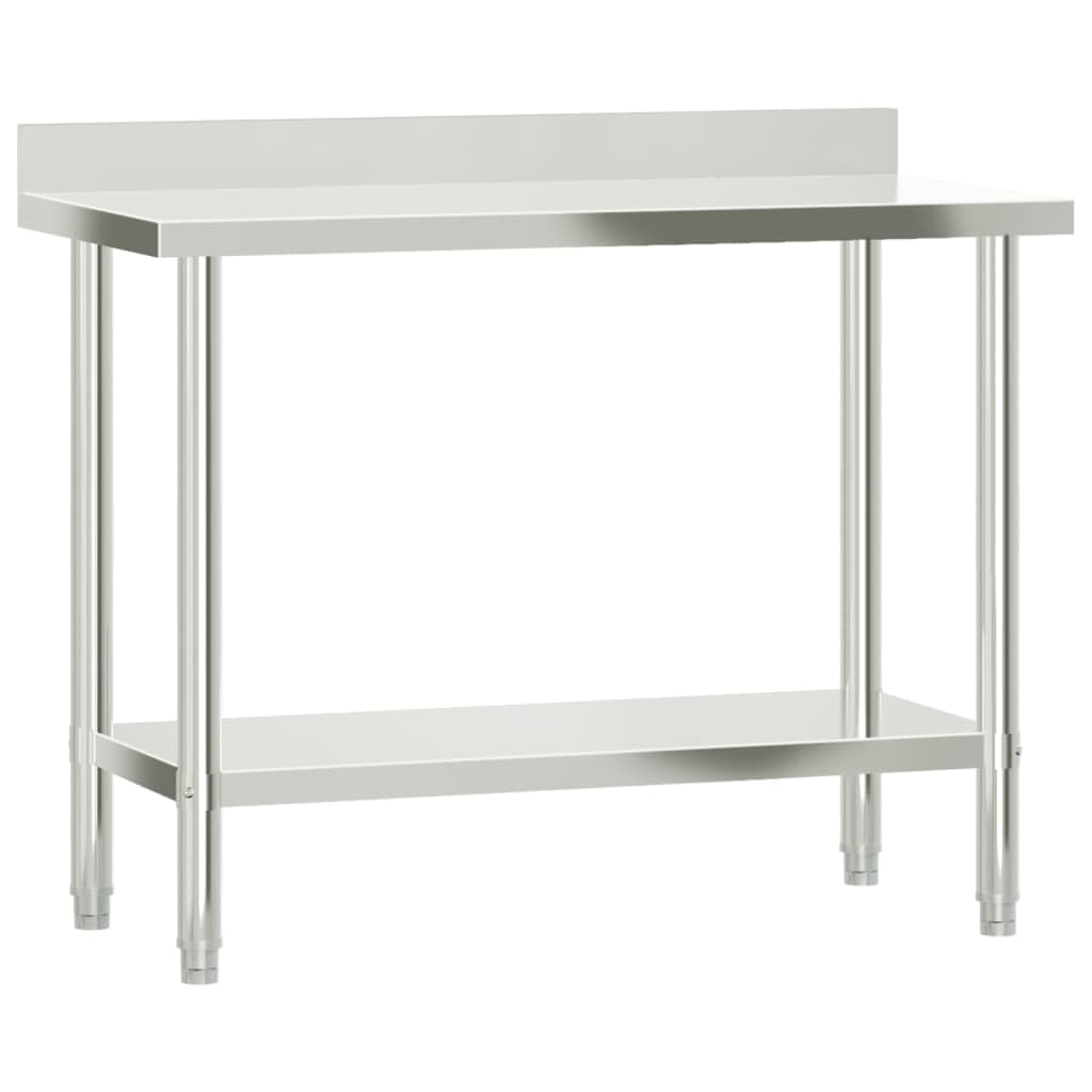vidaXL Arbeitstisch Edelstahl 110x55 cm mit Aufsatzboard