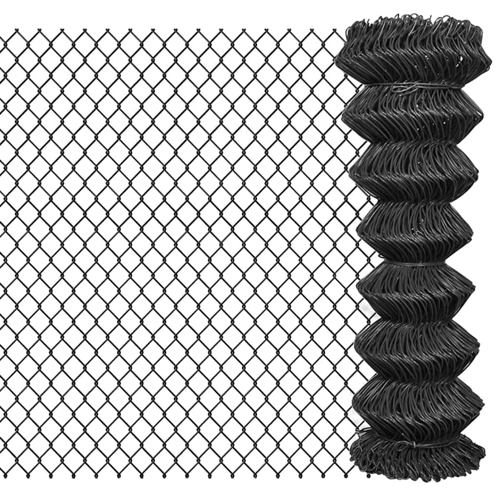 vidaXL Heim & Garten Maschendrahtzaun Stahl Grau 15x1,25 m