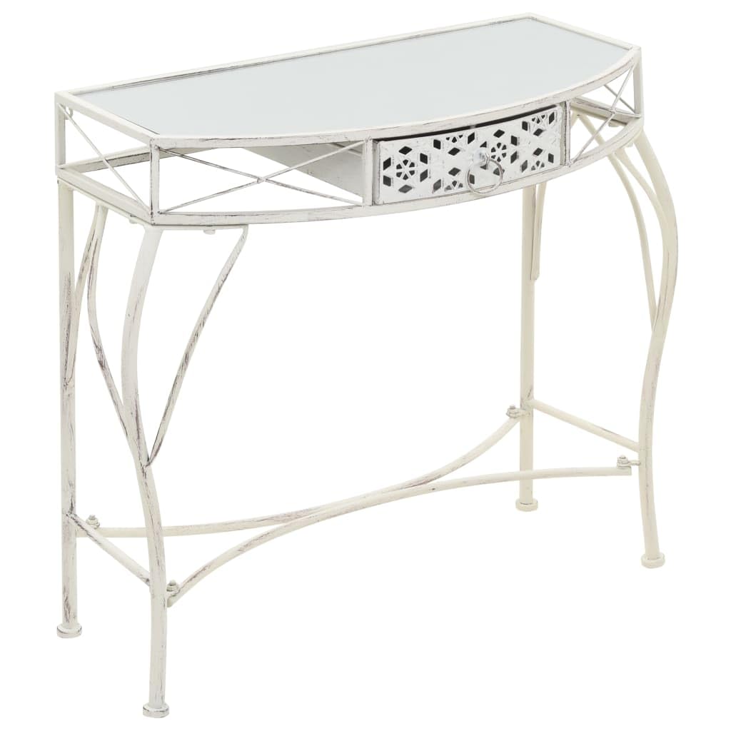 vidaXL Beistelltisch Französischer Stil Metall 82x39x76 weiß
