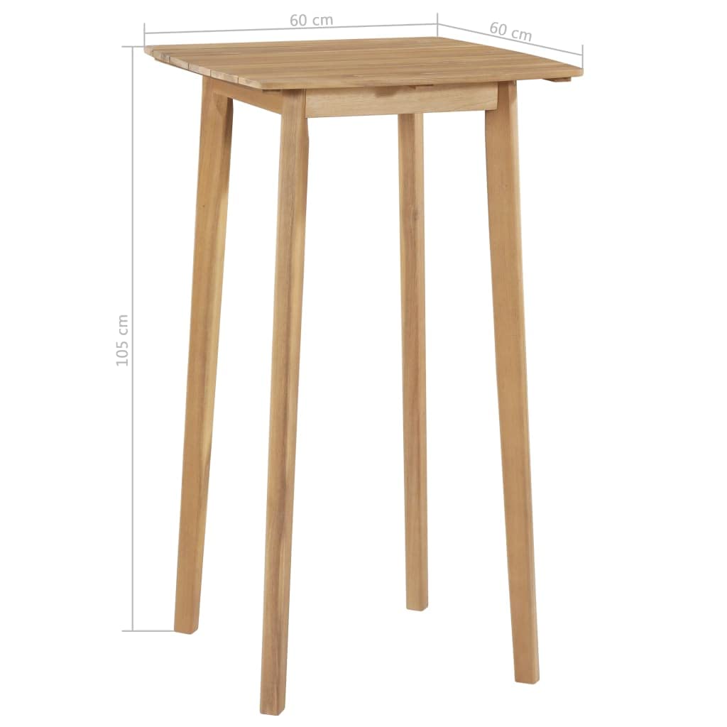 vidaXL Garten-Essgruppe 5-tlg. Akazie Bar-Set mit Rattan