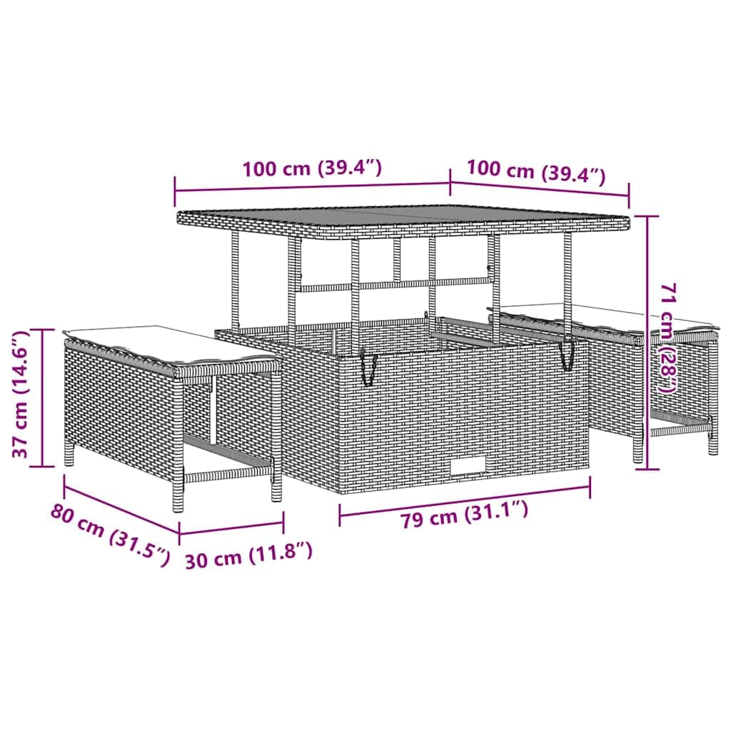 vidaXL Heim & Garten Gartensofa-Set 8-tlg Schwarz Poly-Rattan