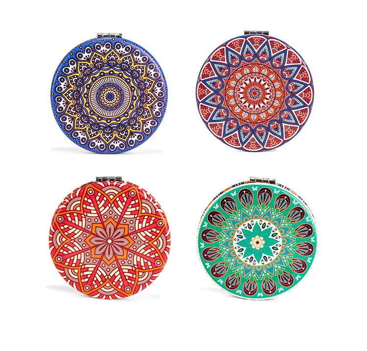 Kikkerland Home Mandala Mirror Taschenspiegel 2-fach sortiert