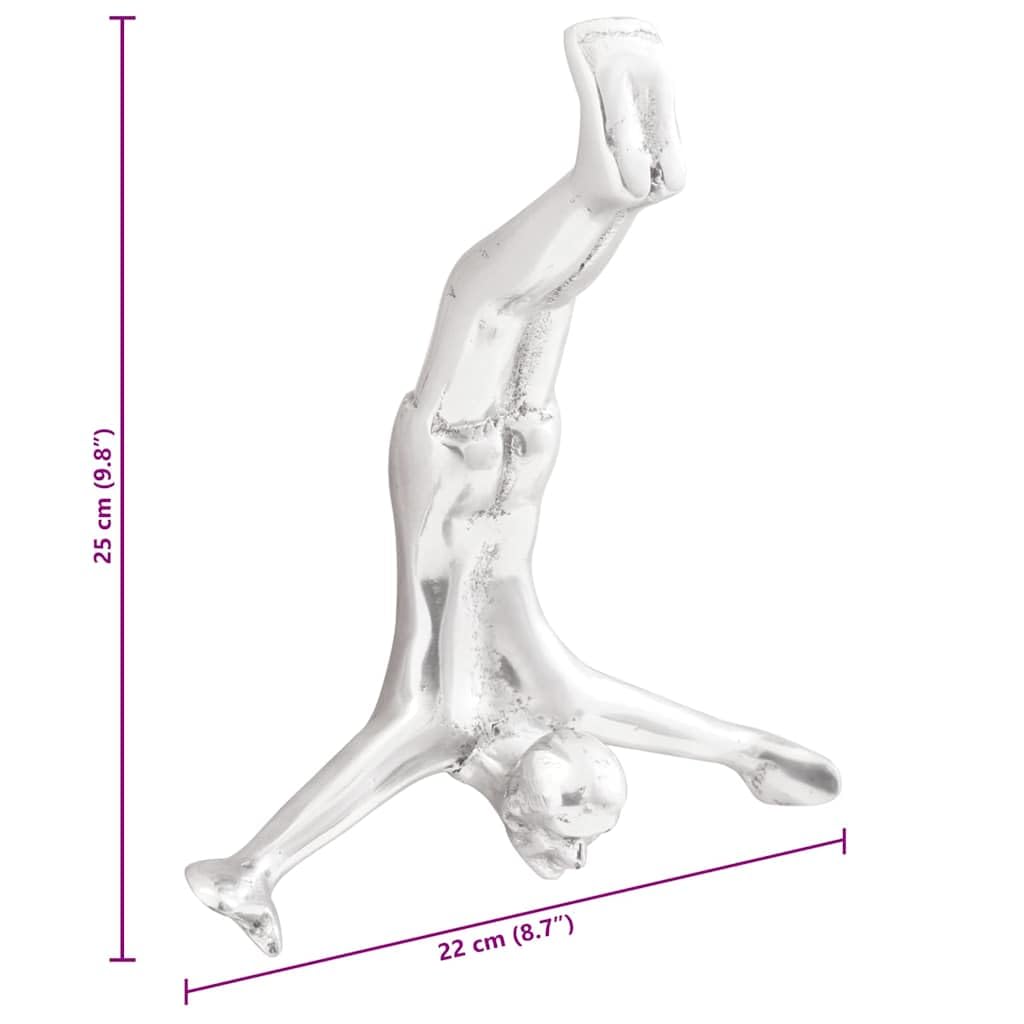 vidaXL Fallender Mann Skulptur Silber Aluminium 25 cm