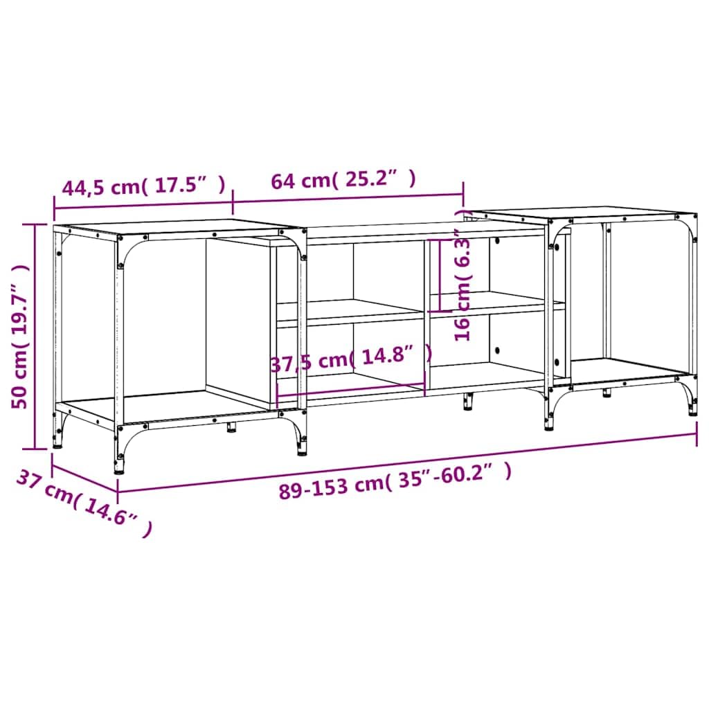 vidaXL Möbel TV-Schrank Schwarz 153x37x50 cm Holzwerkstoff Lowboard