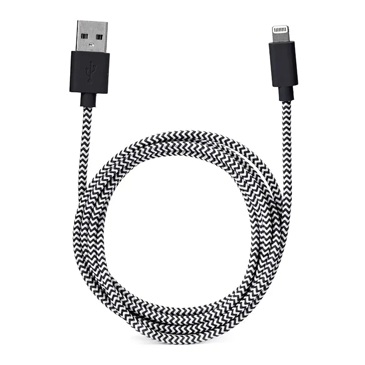 Kikkerland Chevron Cotton Braided Charging Cord Ladekabel 1,8 m