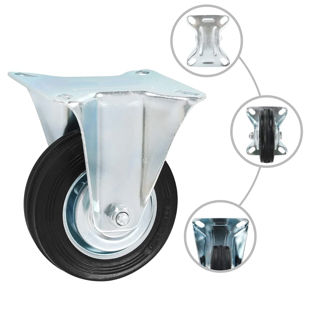 vidaXL Bockrollen 4 Stück Gummi 100mm Möbelrollen Set