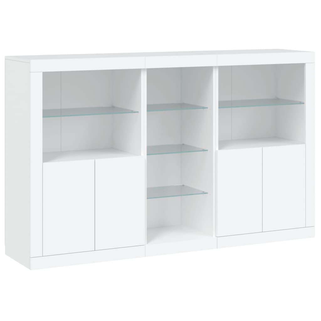 vidaXL Sideboard Weiß 162x37x100 cm Schrank mit LED