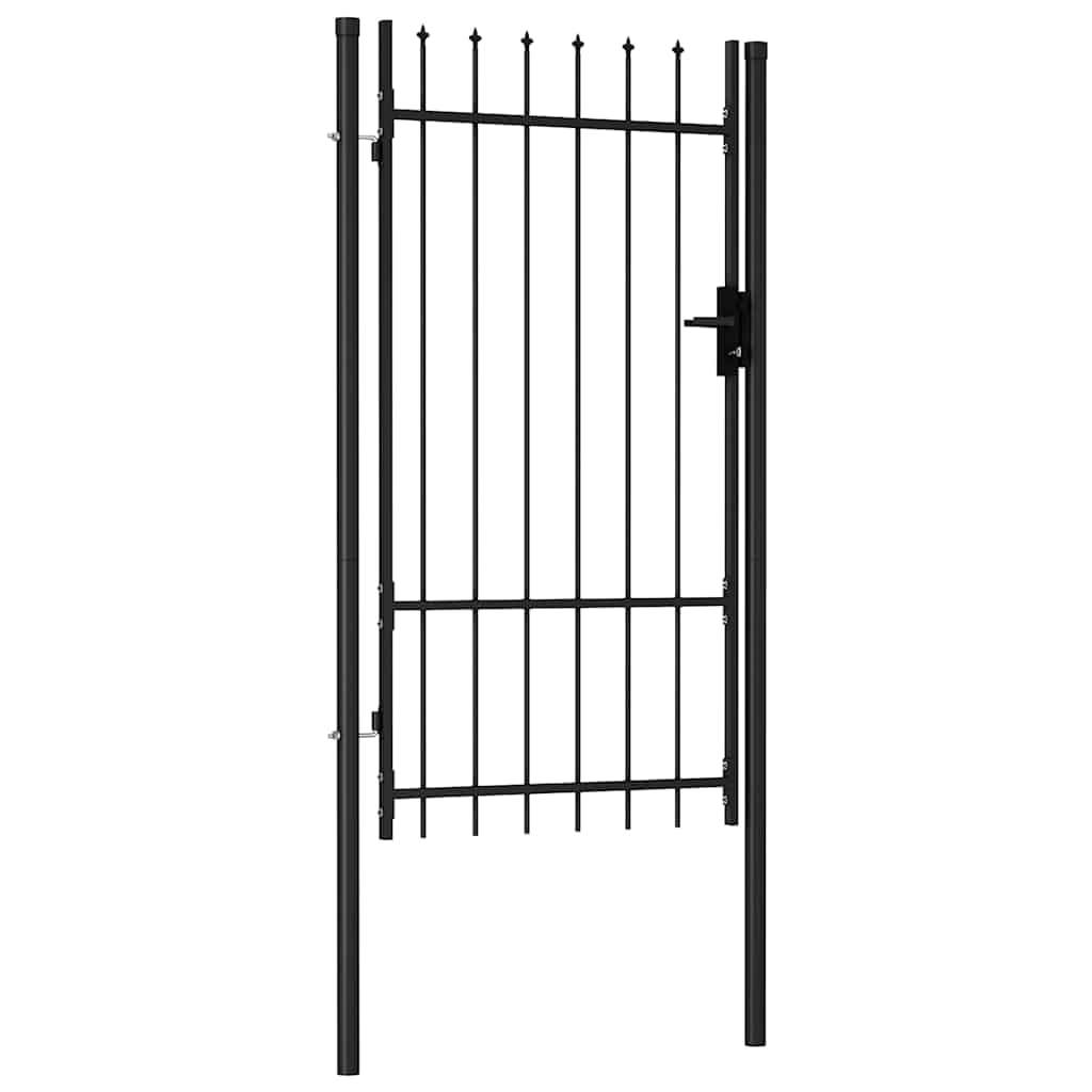 vidaXL BOXTEL Zauntor Stahl Schwarz 100x175 cm Gartentor Einzeltür