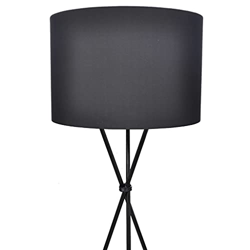 vidaXL Stehleuchte Schwarz Stoffschirm E27 139cm Fußschalter