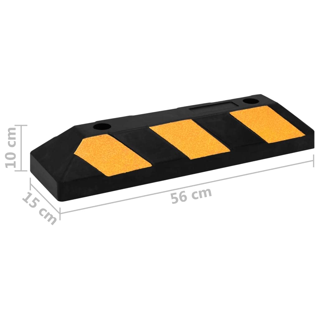 vidaXL Radstopper 2er Parkstopper Gummi reflektierend 56x15x10cm