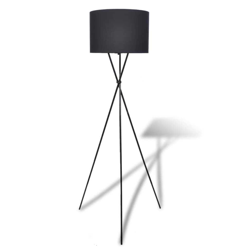 vidaXL Stehleuchte Schwarz Stoffschirm E27 139cm Fußschalter