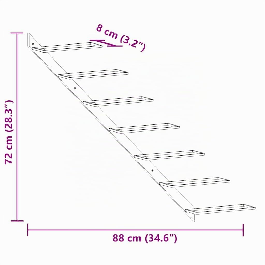 vidaXL Möbel Wand Weinregal Weiß Metall für 7 Flaschen 88cm