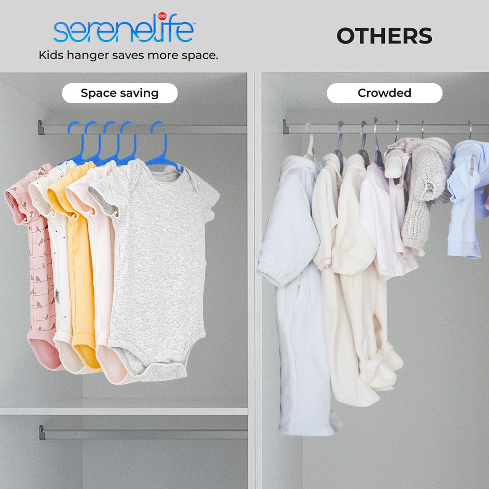 Serenelife Kinderkleiderbügel Kunststoff Blau 40er Pack rutschfest