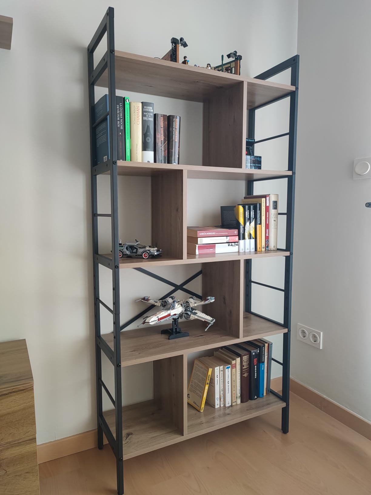 vidaXL Bücherregal 9 Ebenen Standregal Räuchereiche 156 cm