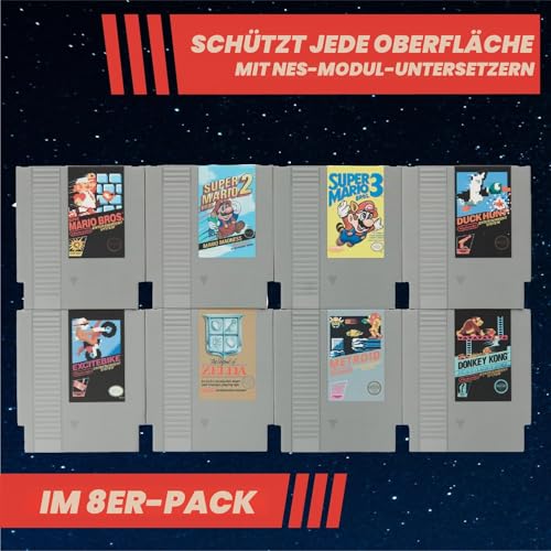 Paladone Drinkware Nintendo NES Untersetzer 8er Set Retro