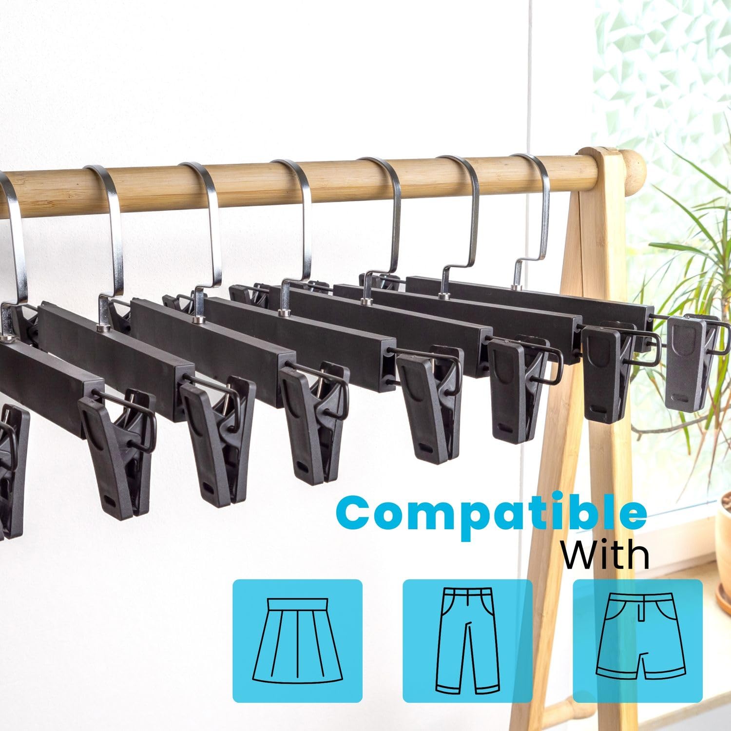 Intirilife Hosenbügel matt schwarz 10 Stück 32 cm