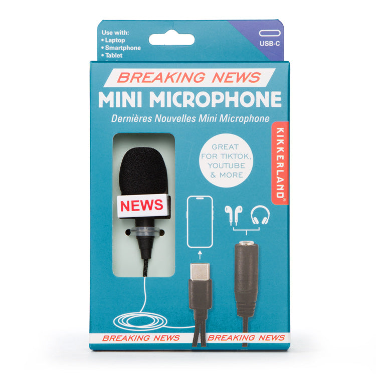 Kikkerland Breaking News Mini Mikrofon USB-C Karaoke