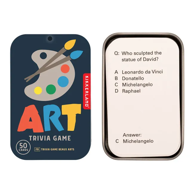 Kikkerland Play Art Trivia Quizspiel Kunst mit 50 Fragen