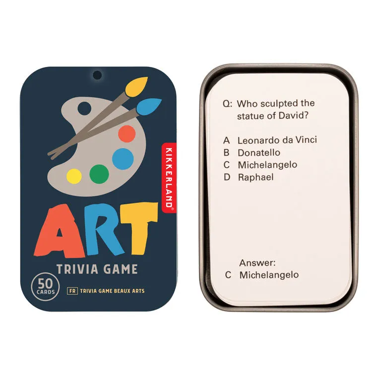 Kikkerland Play Art Trivia Quizspiel Kunst mit 50 Fragen