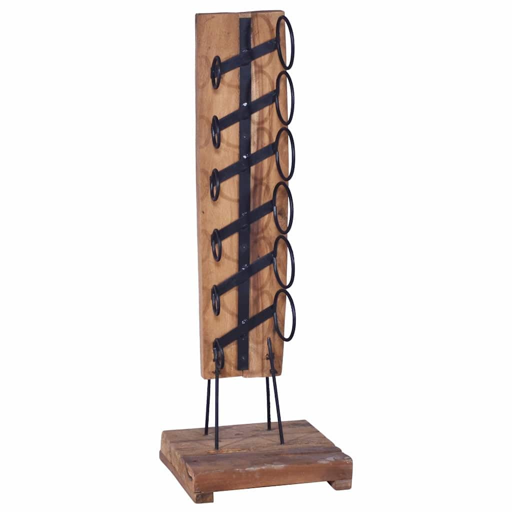 vidaXL Heim & Garten Weinständer Teak 6 Flaschen 35x35x100 cm
